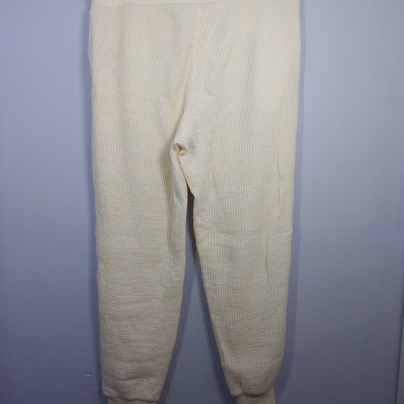 GAP Jogger Sweatpants Waffle knit Size Small Cream Ivory Cozy Winter Lounge - Picture 9 of 10